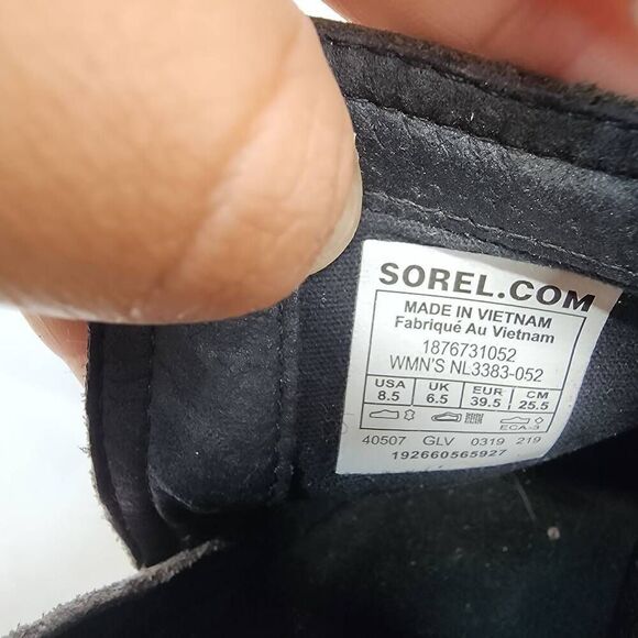 Sorel Women Size 8.5 Cate Cutout Black Leather Waterproof Bootie Boots - Picture 8 of 8